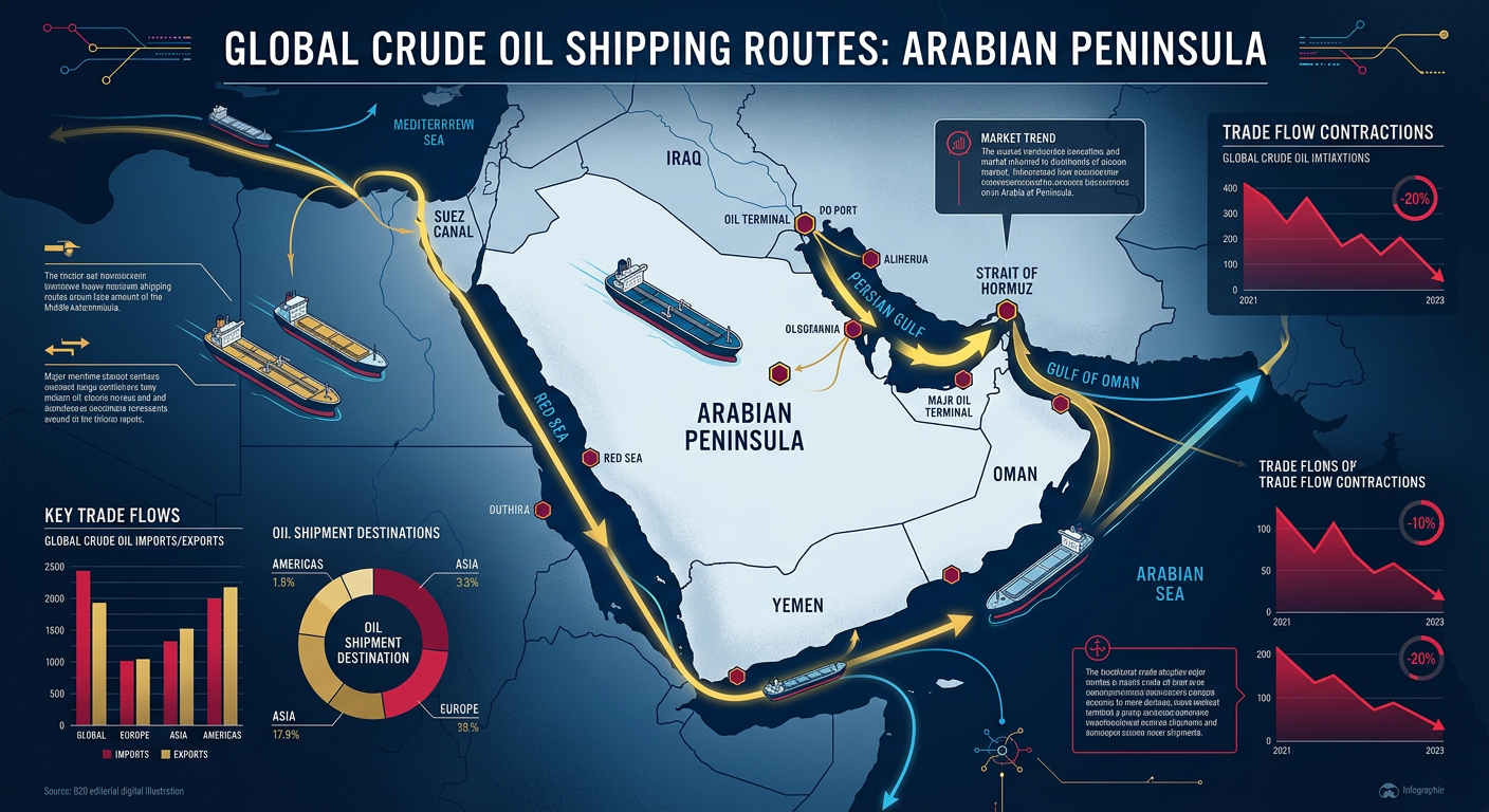 Illustrative image: Saudi Crude Exports Fall to Nine-Year Low Amid Escalating Maritime Risks