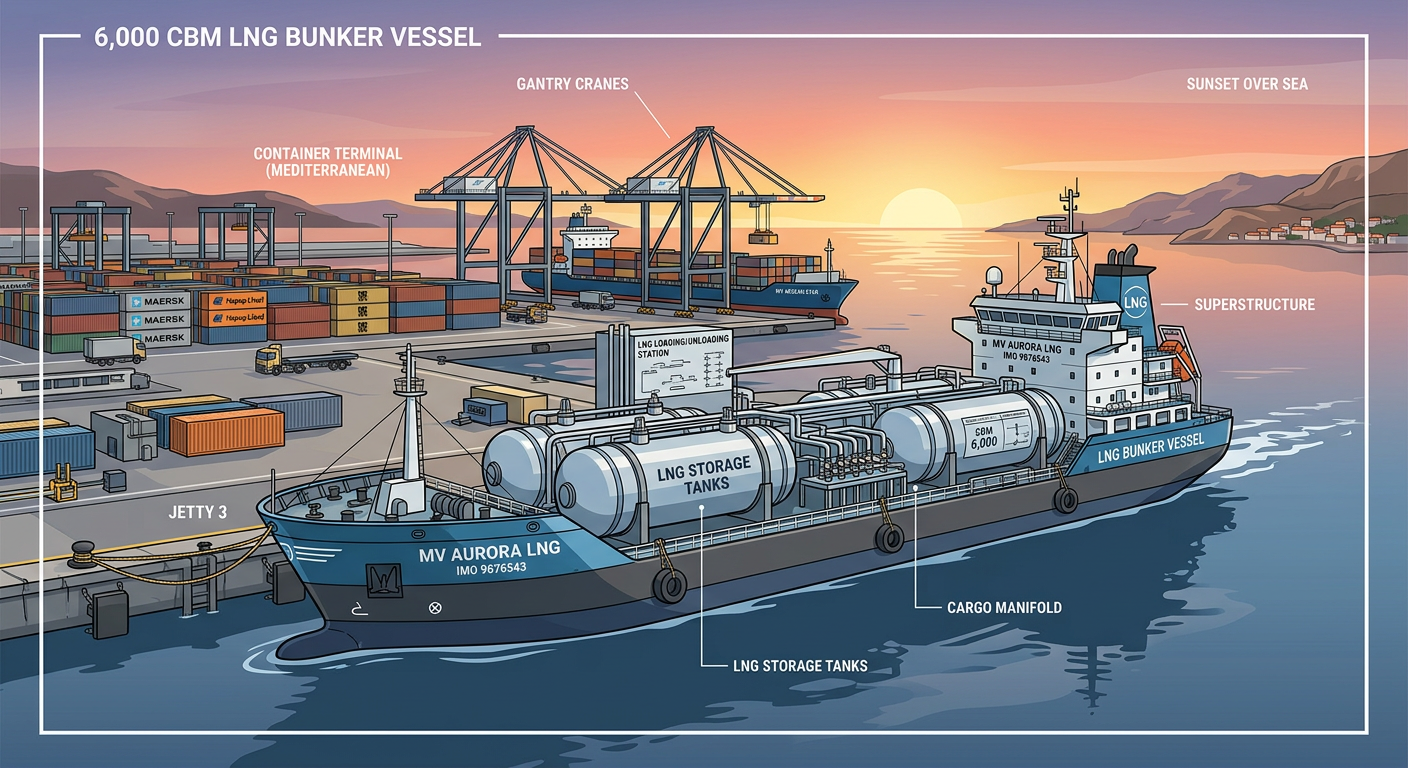 Illustrative image: Titan Clean Fuels and Sogestran Partner on New Mediterranean LNG Bunker Vessel
